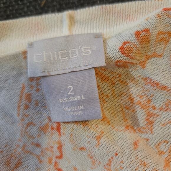 Chico’s Paisley Print Open Front Cardigan Size Large - Picture 3 of 8